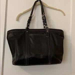 Coach Black Leather Tote